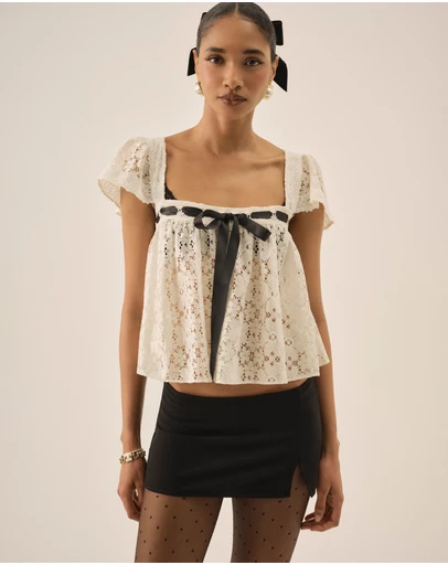 For Love & Lemons - Creampuff Lace Top