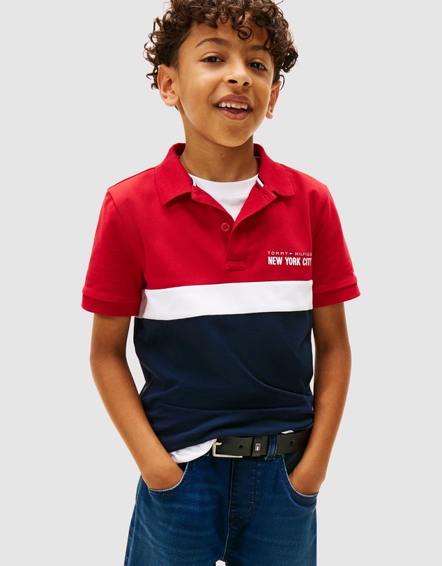 Tommy Hilfiger - Regular Fit Colour-Blocked Pique Polo Shirt - Kids