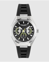 Aston Martin - TKS Black Dial Black Gunmetal Silicone Strap Watch