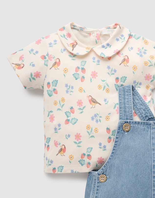 Purebaby - Denim Overall Set-Kids-Babies