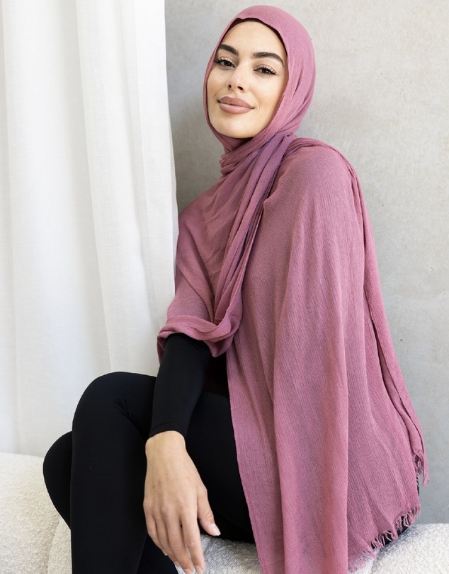 Mod Squad - Luxe Rayon Hijab Frayed Edge - BERRY 21