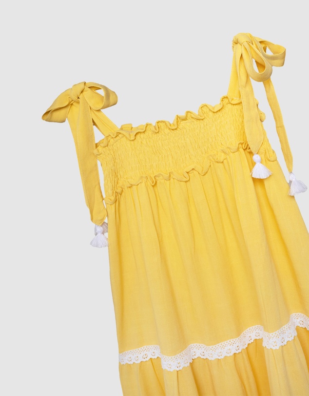 Olga Valentine - Tiered Dress Lemon