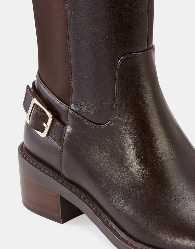 Wittner - Branda Leather and Neoprene Knee High Boots
