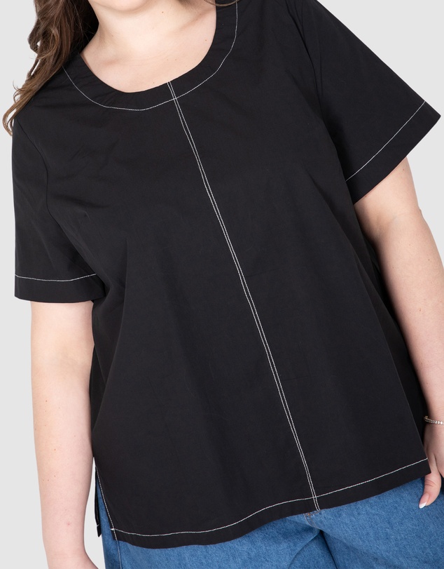 Love Your Wardrobe - Eden Contrast Stitch Top