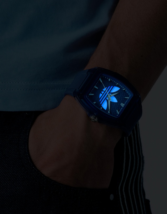 adidas Originals - City Tech Five Crystal 44mm Blue Resin Strap Watch