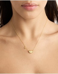 By Charlotte - Gold Lotus Birthstone Necklace - June