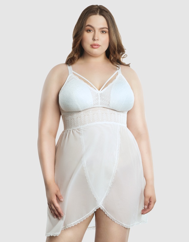 Parfait - Mia Lace & Mesh Padded Full Bust Chemise
