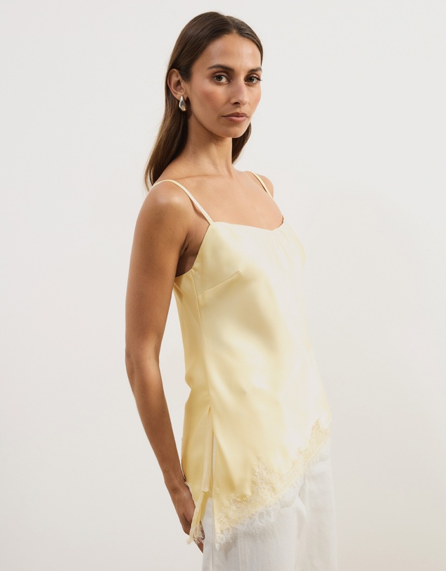 Atmos&Here - Leoni Asymmetric Lace Satin Cami