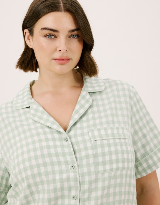 Atmos&Here Curvy - Ava Gingham Shorts Pyjama Set