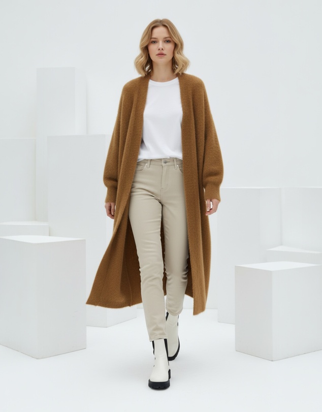 Mossée - Anya Long Fluffy Cardigan