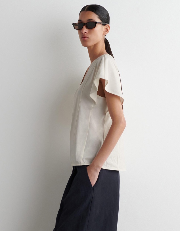 COS - Petal Sleeve Cotton Top