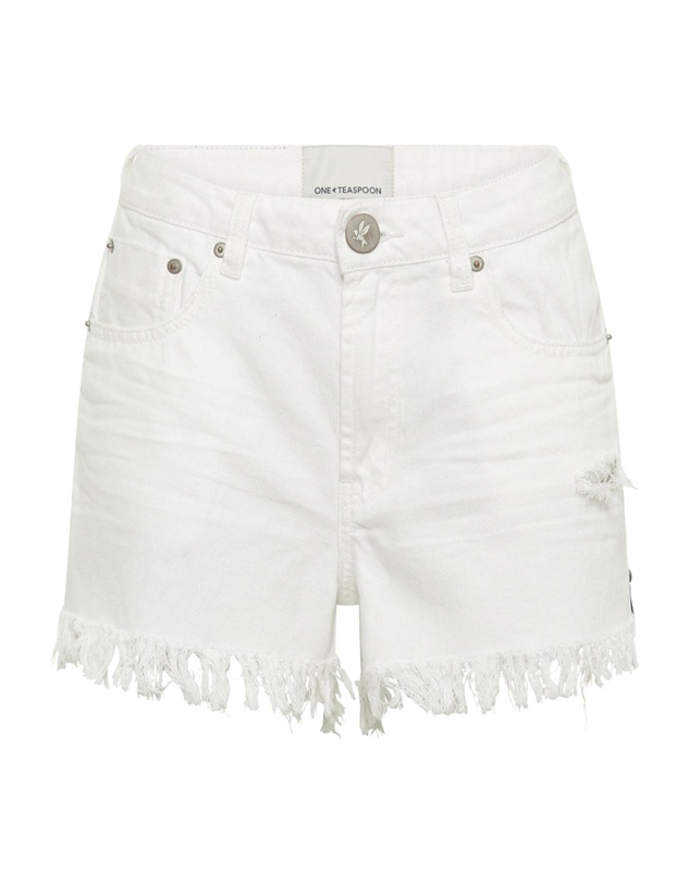 ONE TEASPOON - White Beauty Bonitas High Waist Denim Shorts
