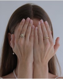 Elli Jewelry - Ring Crystal Statement Cocktail 925 Sterling Silver Gold-Plated
