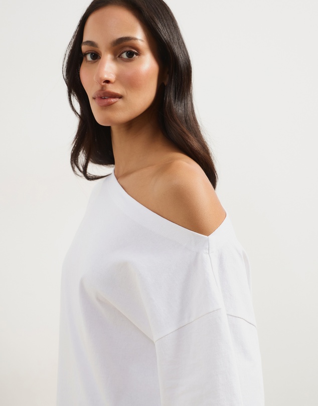 Atmos&Here - Sadie Oversized Cotton Boat Neck T-Shirt