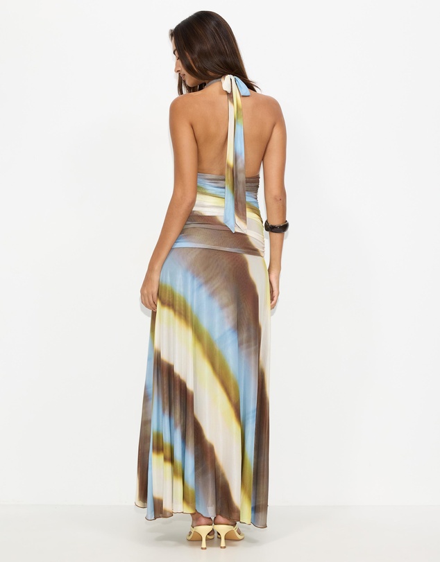 Dazie - Topaz Mesh Halter Maxi Dress