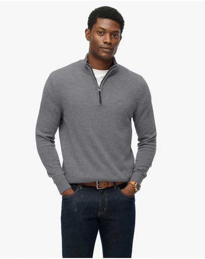Superdry - Wool Blend Half Zip Slim Fit Jumper