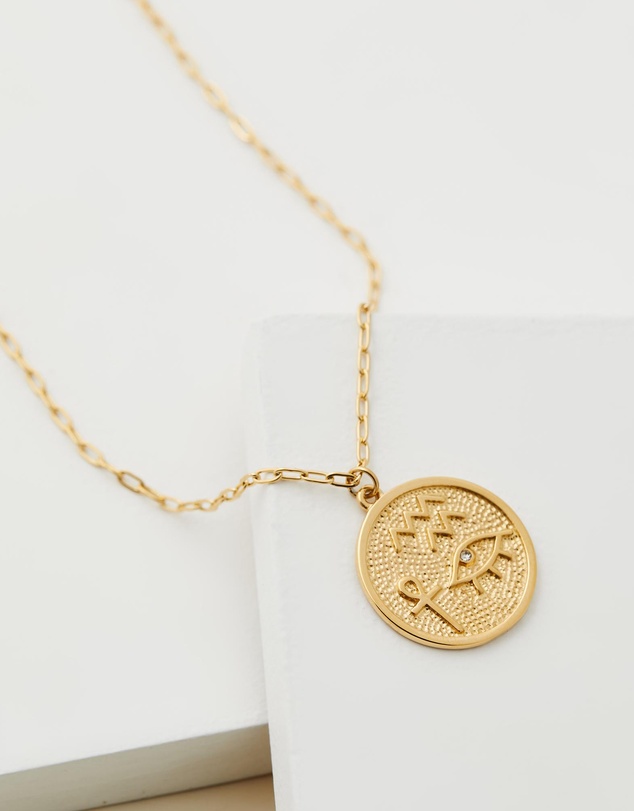 Carly Paiker - Hieroglyph Coin Pendant Necklace