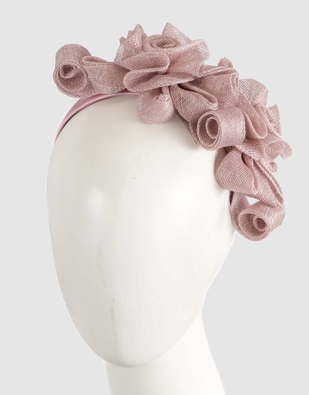 Max Alexander - Sinamay Curls Pink Fascinator