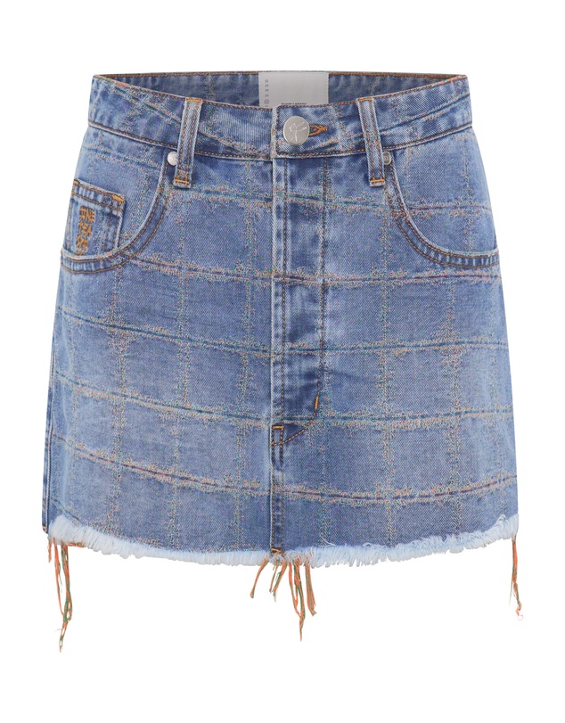 ONE TEASPOON - Junkyard Low Waist Mini Denim Skirt - Tropical Blue