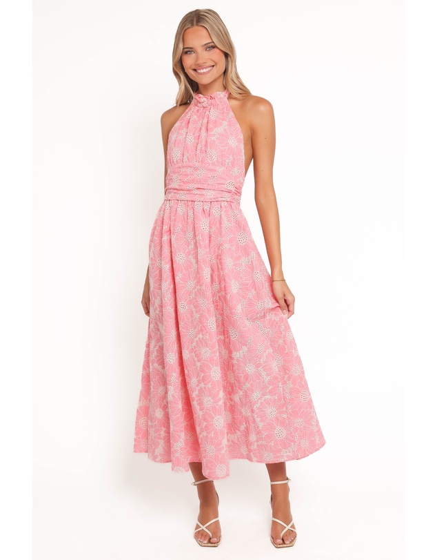 Petal & Pup - Taila Halterneck Midi Dress - Pink