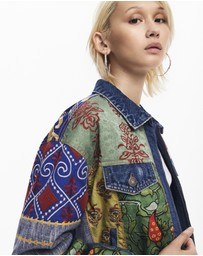 Desigual - Floral trucker denim jacket