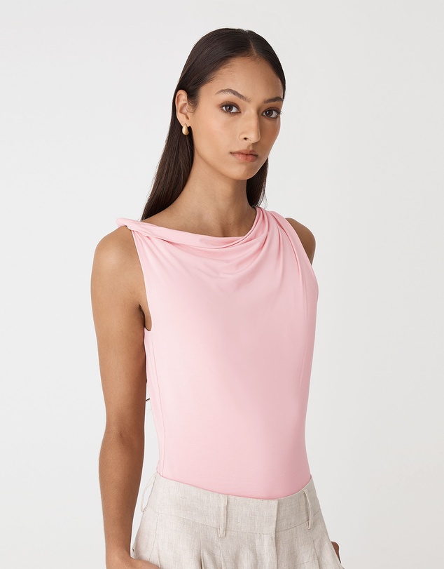 Forcast - Cici Bamboo Twist Shoulder Top