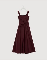 Revibe - Repaired AERE Kylara Ruched Midi Dress - AU 10