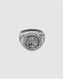 Haze & Glory - ICONIC EXCLUSIVE - Ring Signet Tiger in 925 Sterling Silver