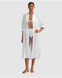 Polo Ralph Lauren - Cotton & Linen Shirt Dress Beach Cover Up