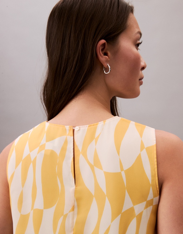 Calvin Klein - Printed Chiffon Sleeveless Top