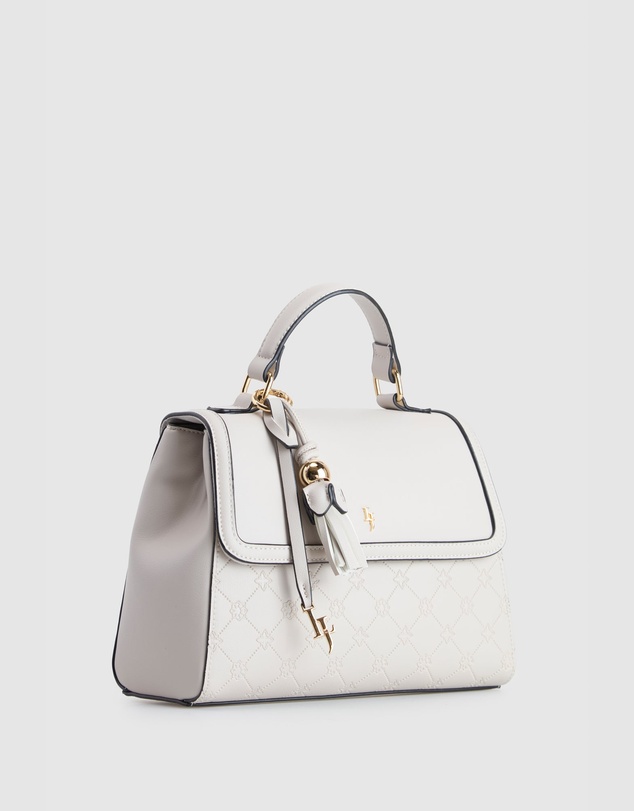 Laura Jones - Logo Emboss Top Handle Bag