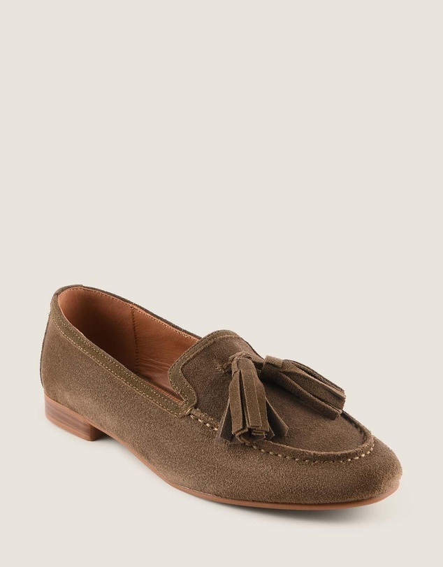 Shelly Shen - Latice Loafers Olive Suede