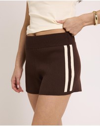 Subtitled - Libby Contrast Mid Rise Knit Shorts