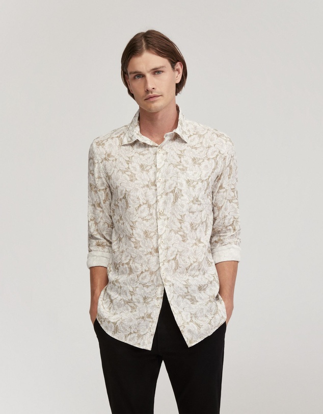 Oxford - Holloway Linen Blend Printed Shirt
