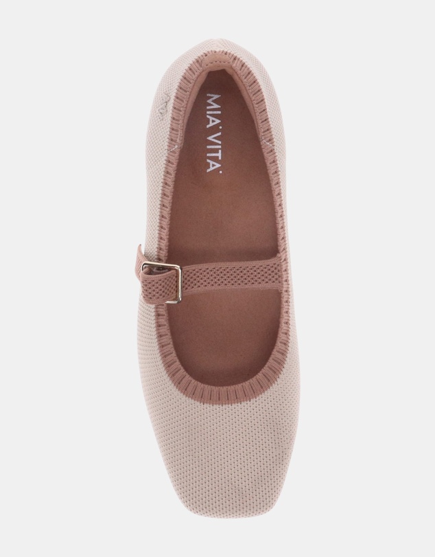 Mia Vita - Violet Mary-Jane Flats - Almond