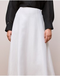 Trenery - Textured Flare Midi Skirt in White