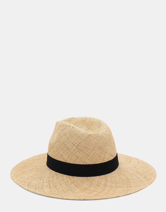 Morgan & Taylor - Kiran Woven Straw Fedora in Natural Beige