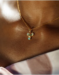 Georgini - Georgini Opal Glow Blue Created Opal Koala Gold Pendant