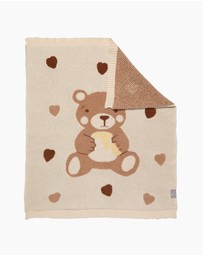 Living Textiles - Fluffly Jacquard Blanket - Cuddly Bear