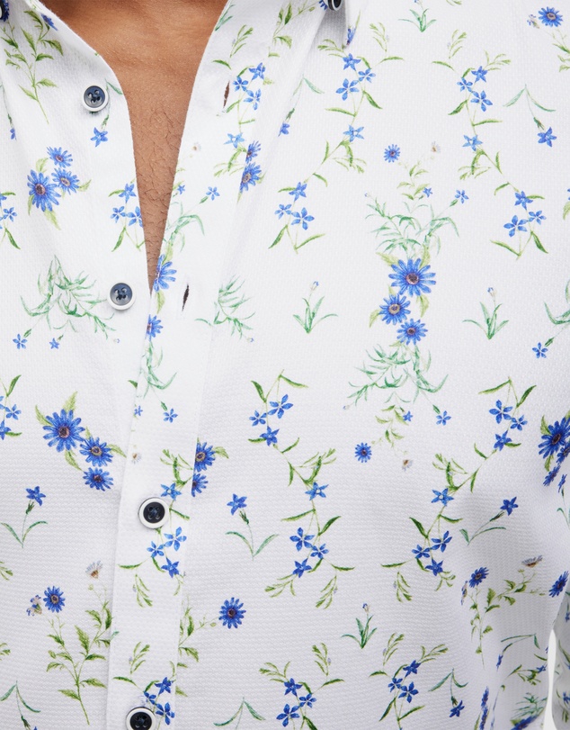 Politix - Textured Floral Long Sleeve Shirt