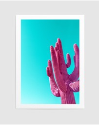Olive et Oriel - Magenta Pink Saguaro by Tom Windeknecht Art Print