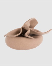 Max Alexander - Winter Beige Felt Pillbox with Bow