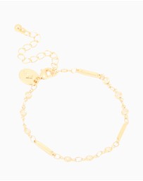 Lovisa - Gold Plated Cubic Zirconia Bar Chain Bracelet