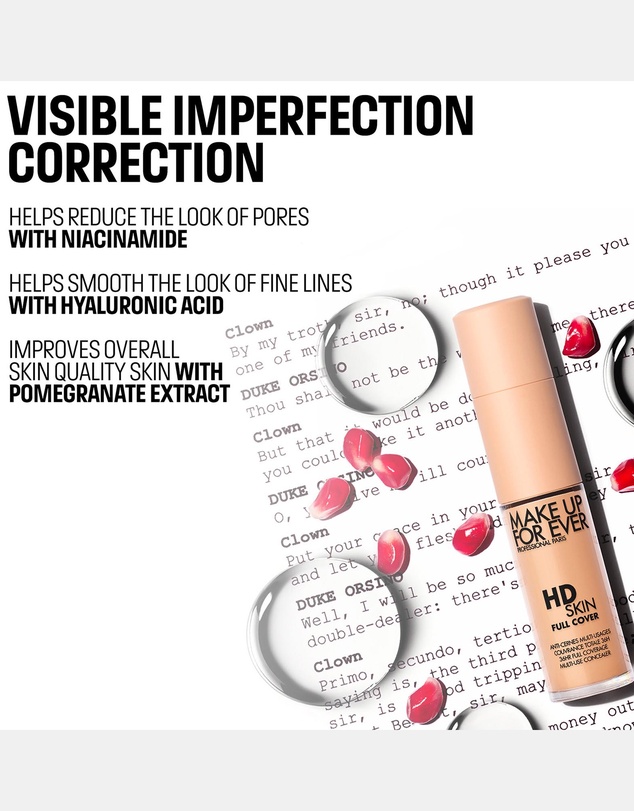 MAKE UP FOR EVER - HD Skin Full Cover Concealer Multi-Use Concealer with Niacinamide & Hyaluronic Acid