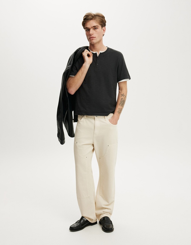 Cotton On - Fitted Henley T-Shirt
