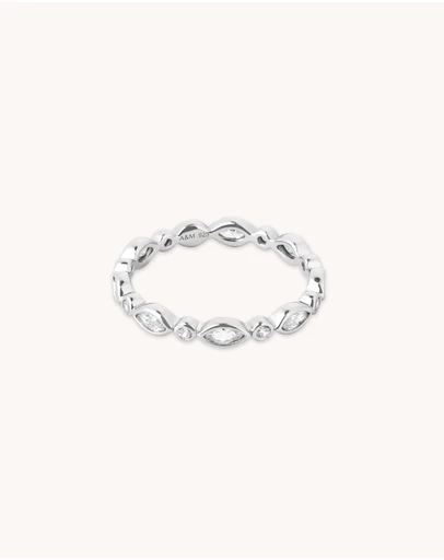Astrid & Miyu - Navette Crystal Band Ring