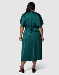 Pink Dusk by Curve Project - Lust Unleashed Satin Midi Dress