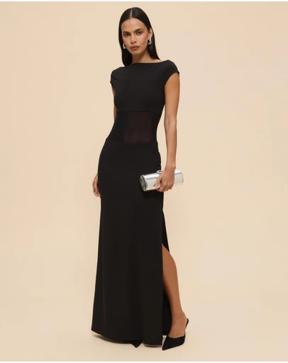 CHANCERY - Samia Short Sleeve Sheer Maxi Dress
