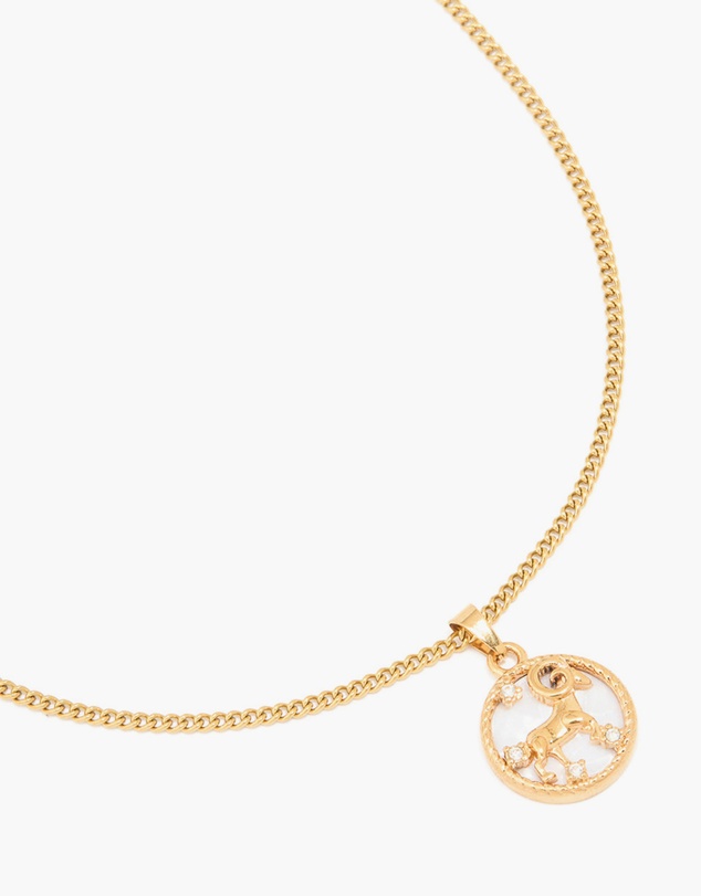 Lovisa - Waterproof Gold Plated Stainless Steel Aries Circle Zodiac Sign Necklace