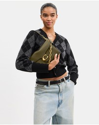 Coach - Soft Grain Leather Chain Tabby Shoulder Bag With Chain